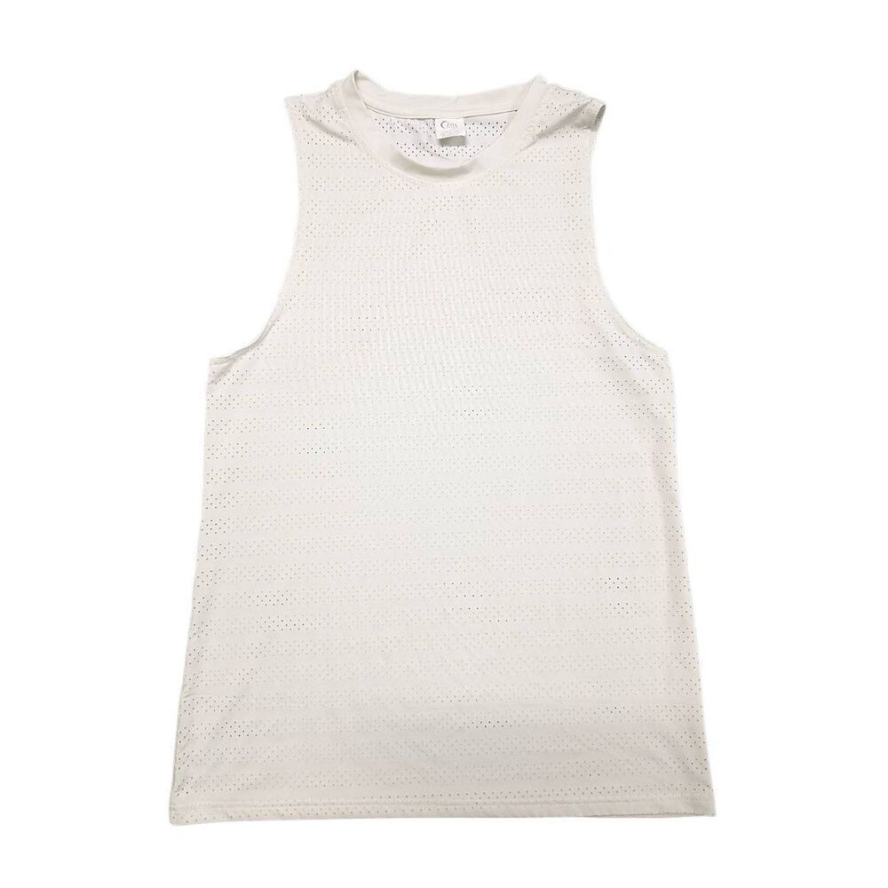 Zyia Active Women White Chill Perforated Athletic Tank Top Women's Medium